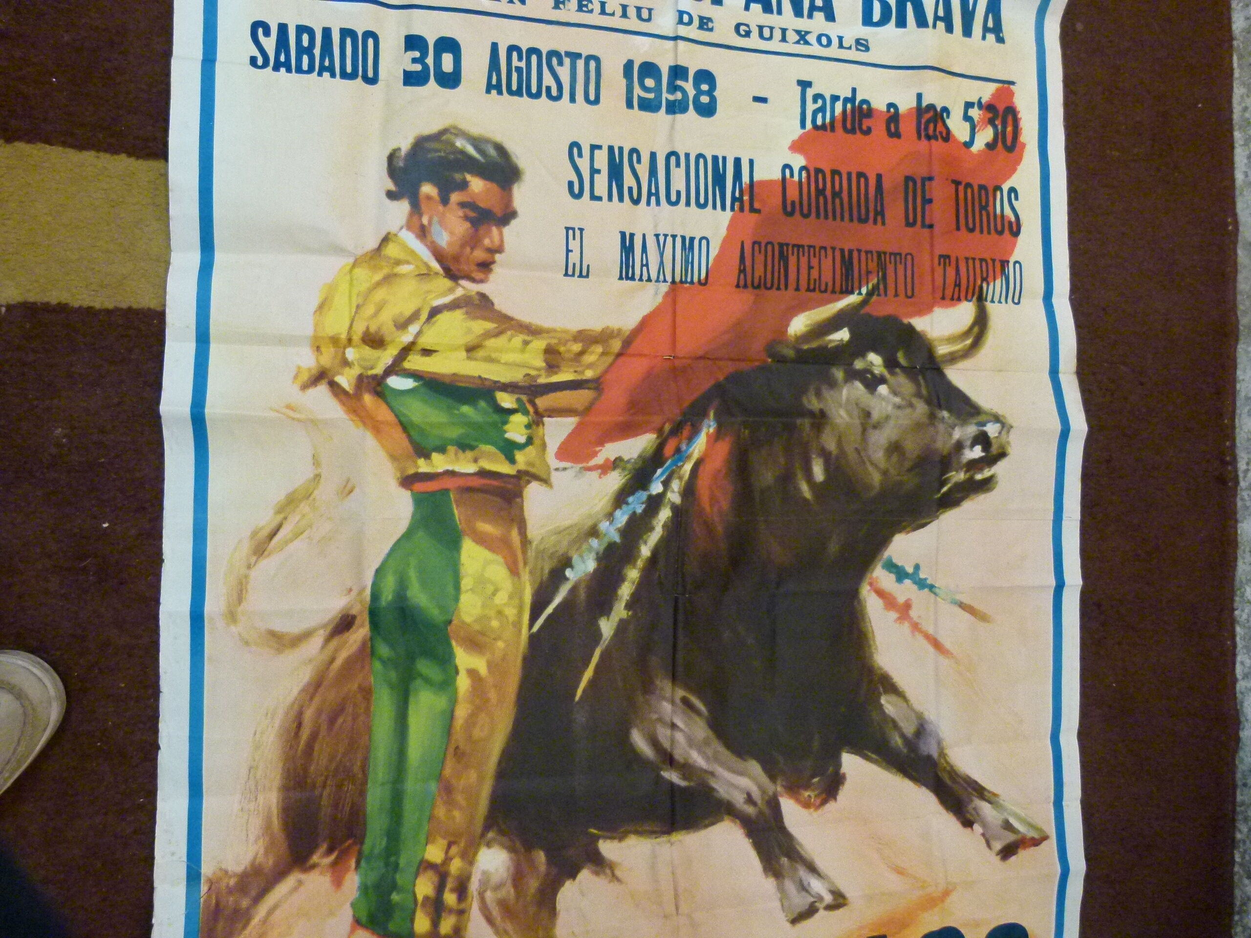 Affiche Bullfight Spain Brava 1958