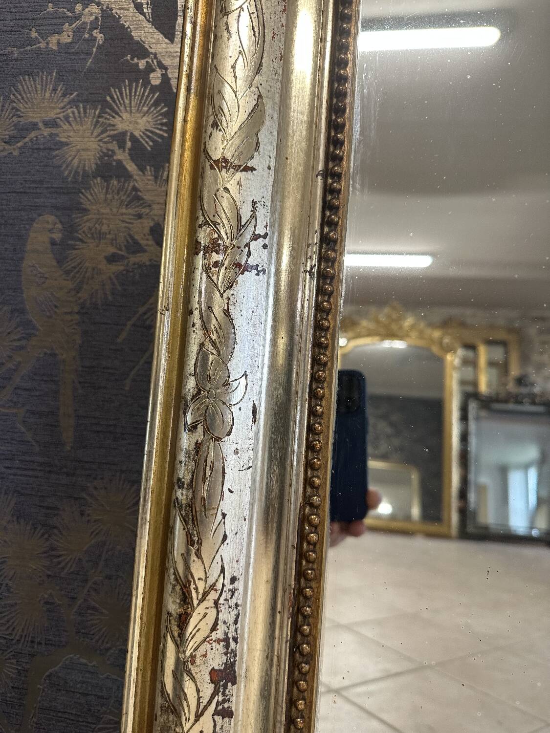 Louis Philippe silver mirror 133 x 98