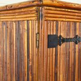Vintage bamboo and rattan cabinet attributed to Audoux Minnet
