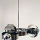 Space Age 3-light chandelier in chrome metal, 1970s