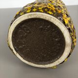 Pottery Super Yellow Color Fat Lava Multi-Color Vase Scheurich WGP, 1970s