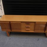Wooden sideboard of the 70s u-shaped footing