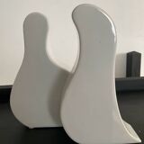 Pair of vintage glazed ceramic vases in an organic shape