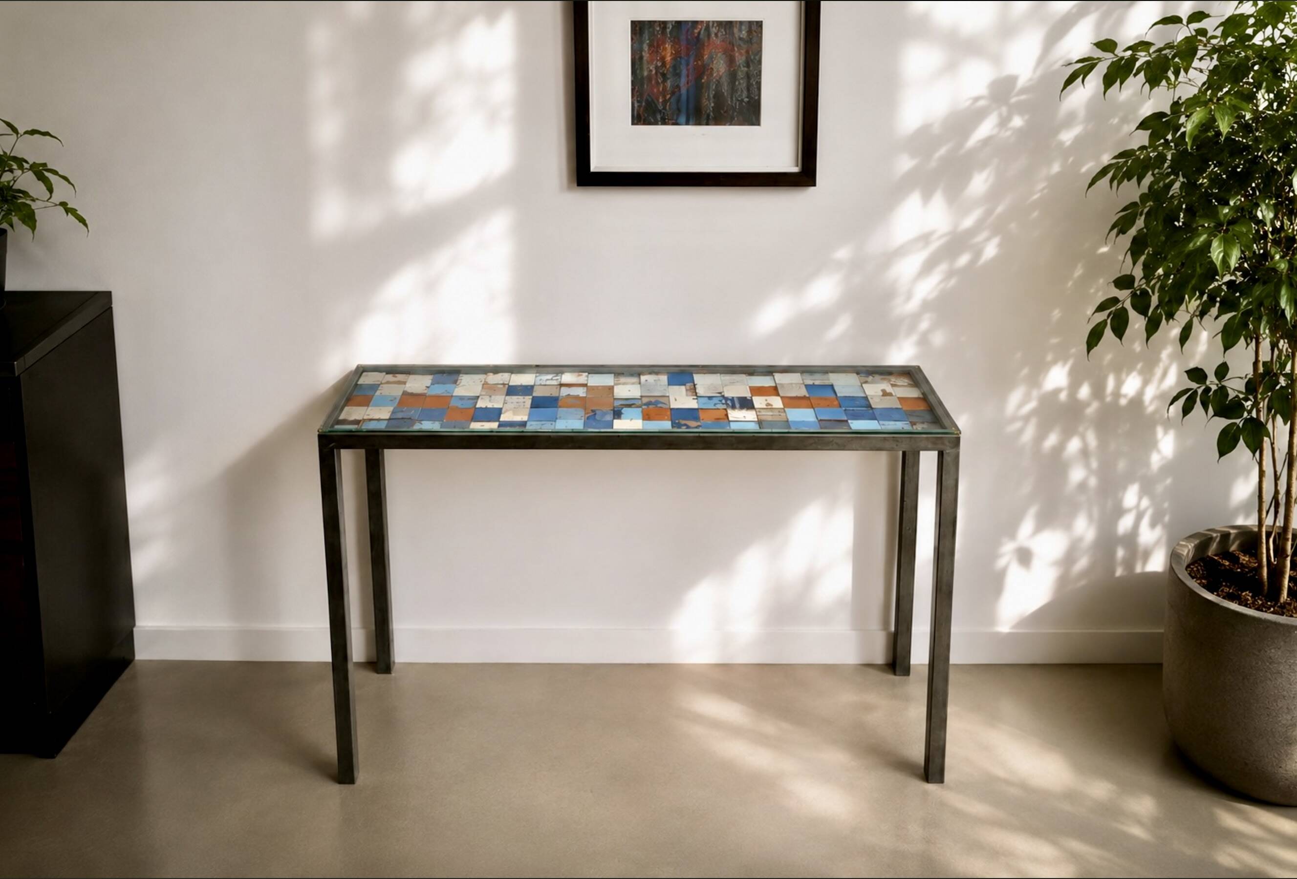Console design – Unique piece – Wood from old boats