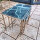 Table gigogne ancienne avec plateau marbre