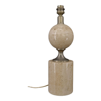 Travertine lamp by Philippe Barbier, France, circa 1960