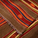 5x7 Brown & Red Handmade Vintage Kilim Rug, 153x220Cm