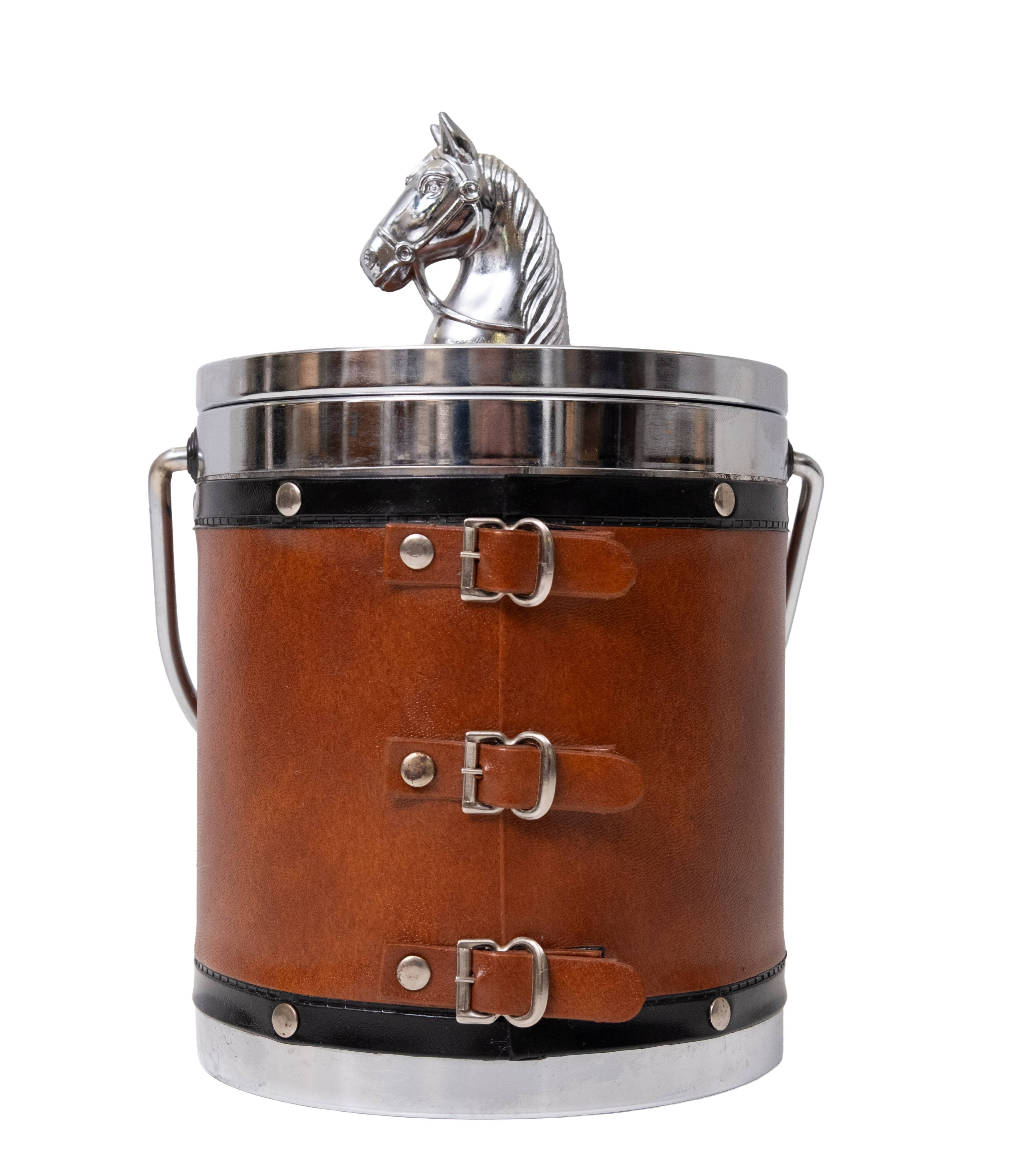 Horse Ice Bucket Equestrian 1970's Retro
