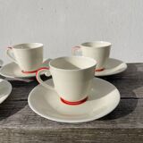 8 Limoges porcelain cups signed Vignaud
