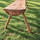 Pair of antique farmhouse benches in solid wood – brutalist style – 180 cm