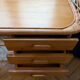 Bureau vintage Bonton en rotin et bois, 3 tiroirs