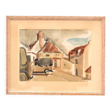 Peinture sur papier de Marius Woulfart (1905 - 1991), vers 1940