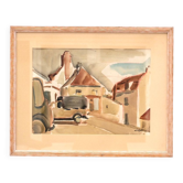 Painting on paper by Marius Woulfart (1905 - 1991), circa 1940
