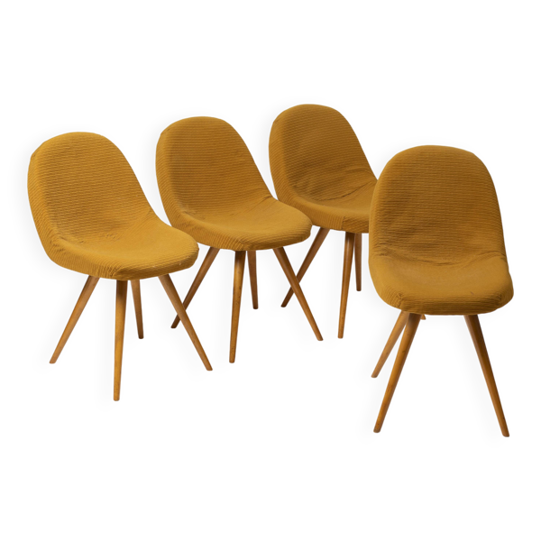 Ensemble de 4 chaises de salle à manger par Frantisek Jirak, Tchécoslovaquie, années 1950