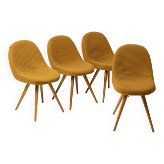 Ensemble de 4 chaises de salle à manger par Frantisek Jirak, Tchécoslovaquie, années 1950