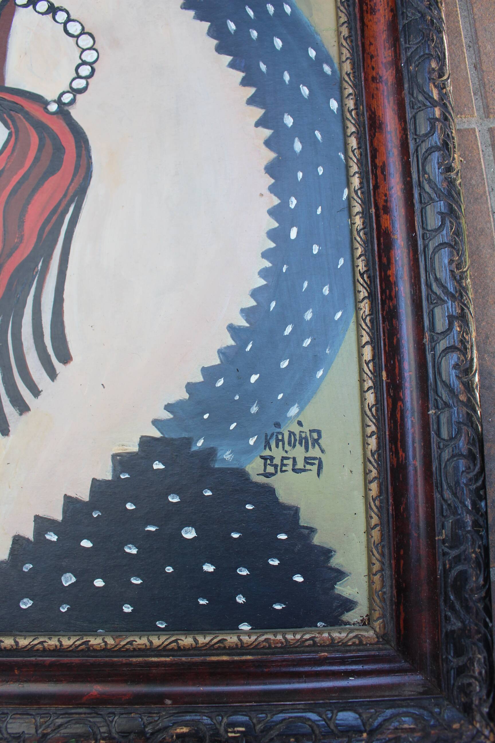 Mid-century modern expressionist oil painting nude from the 1960s.