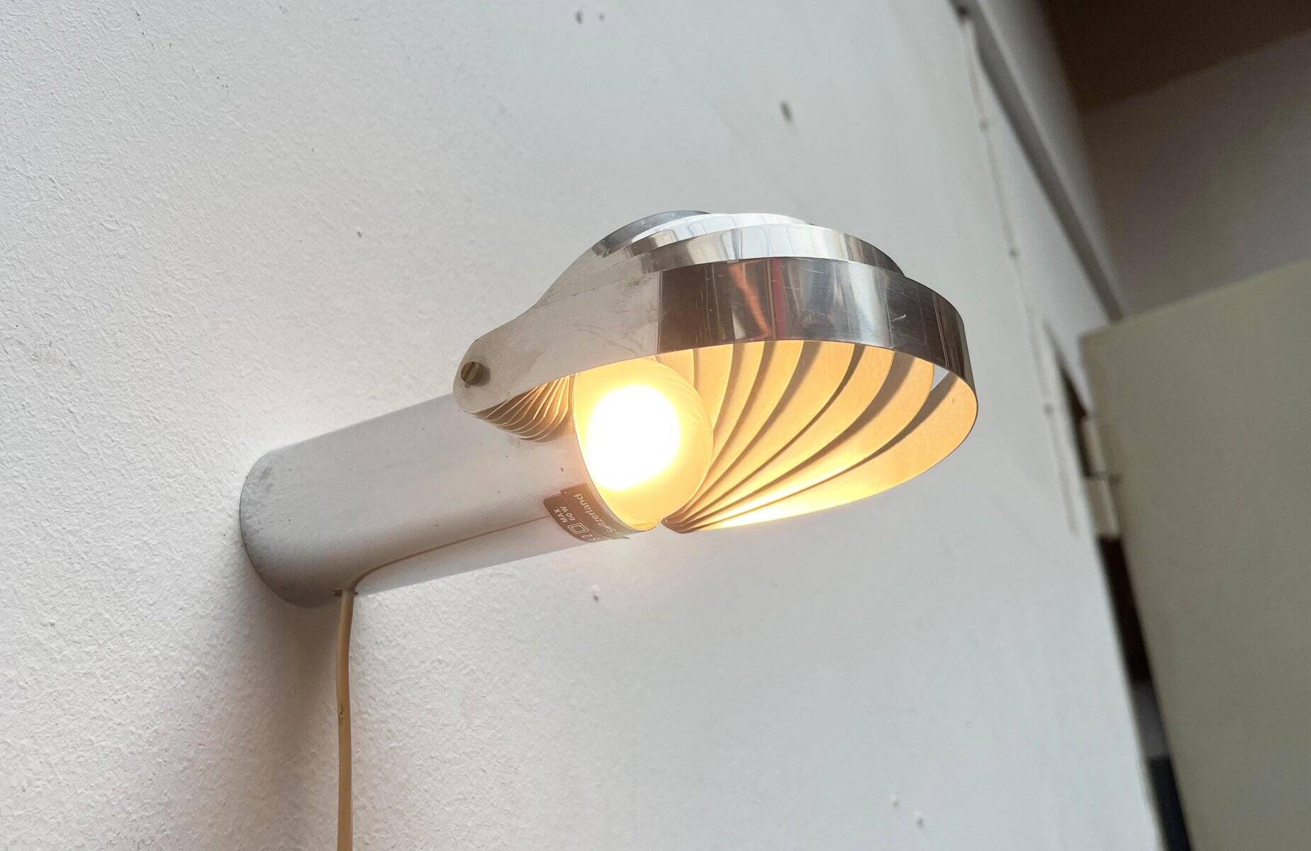 Vintage Space Age Swiss Model Visier Magnetic Wall Lamp by E. R. Nele for Temde, 1970s