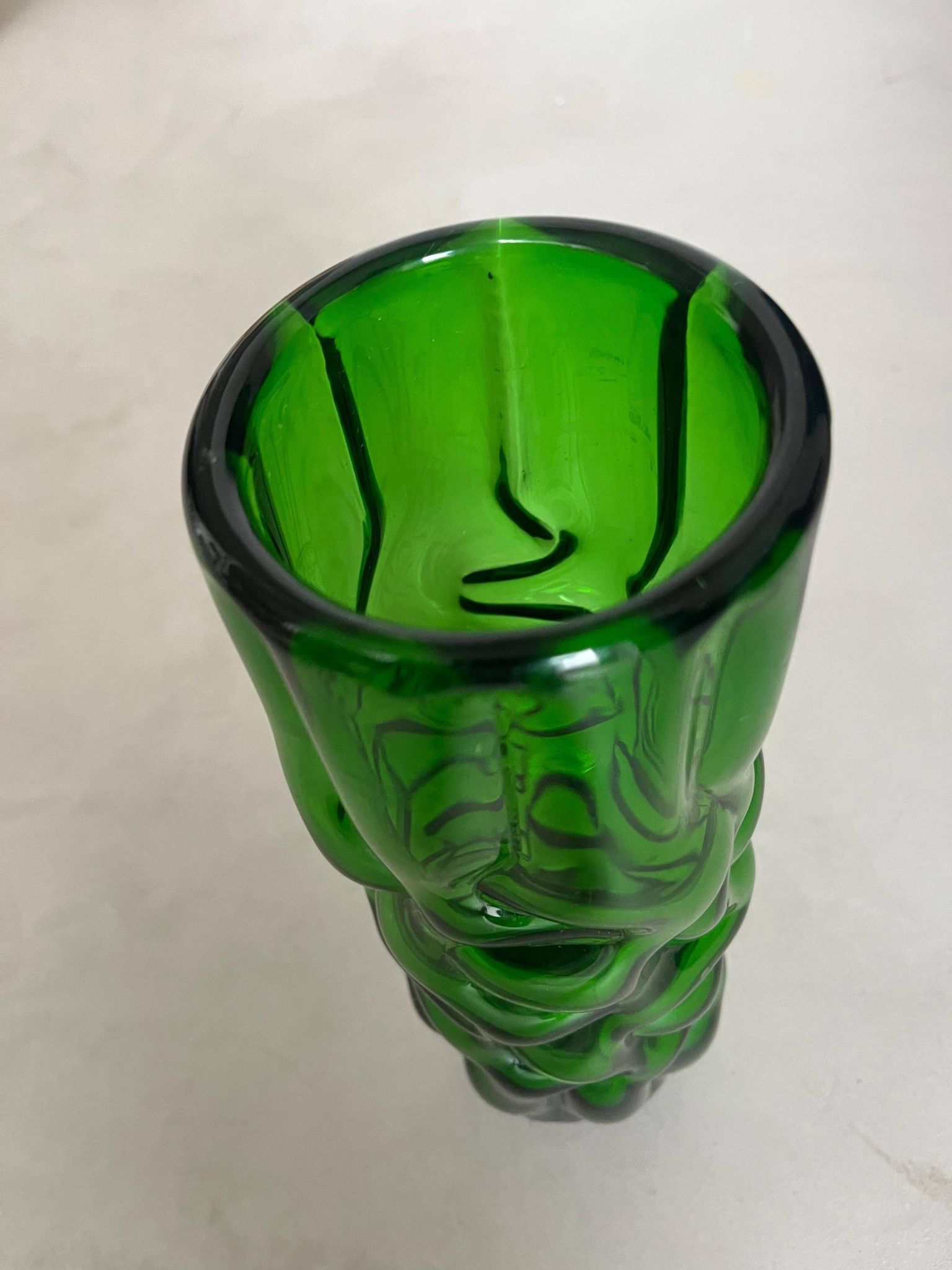 Vintage Murano vase , Emerald Green decorative made in Italy