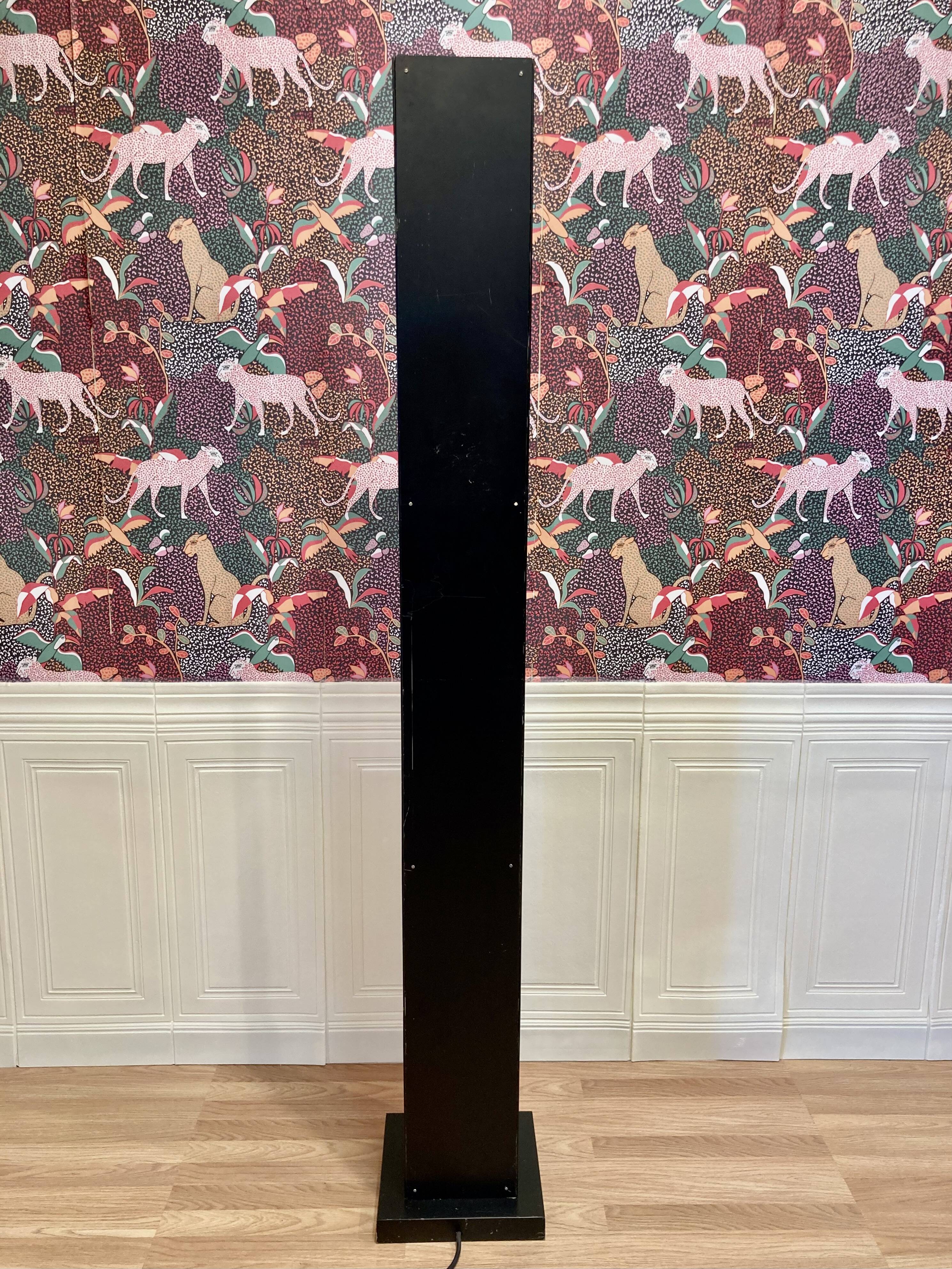 Black steel floor lamp