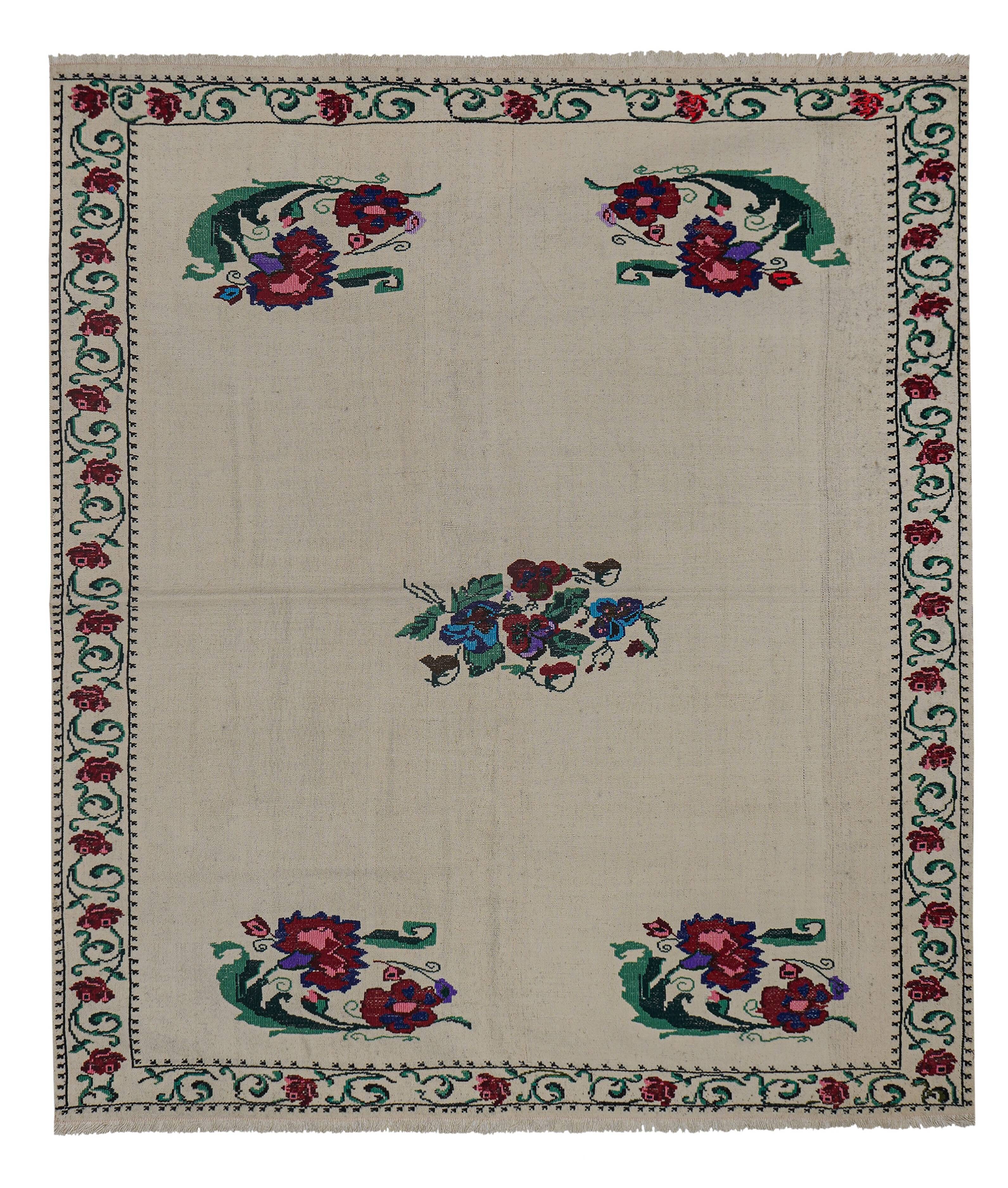 Vintage Turkish Oushak Handwoven Rug 167x198 cm