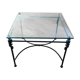 Table basse en verre et fer forgé