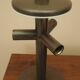 Danish desk lamp 1960s with decorative ribbed shade, brown metal