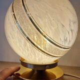 White Clichy Glass Globe Touch Lamp