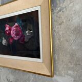 Oil on canvas with bouquet