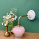 Vintage pink and clear glass elbow wall light.