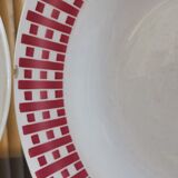 6 old plates mismatched geometric patterns Moulin des Loups, St Amand