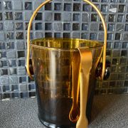 Vintage Amber Glass Ice Bucket