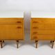 Set of 2 nightstands with glass tops from N. Domov, 1970s