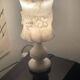 Vintage lamp in sculpted alabaster - flower shape