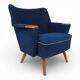 Blue cocktail chair MCM, 1950