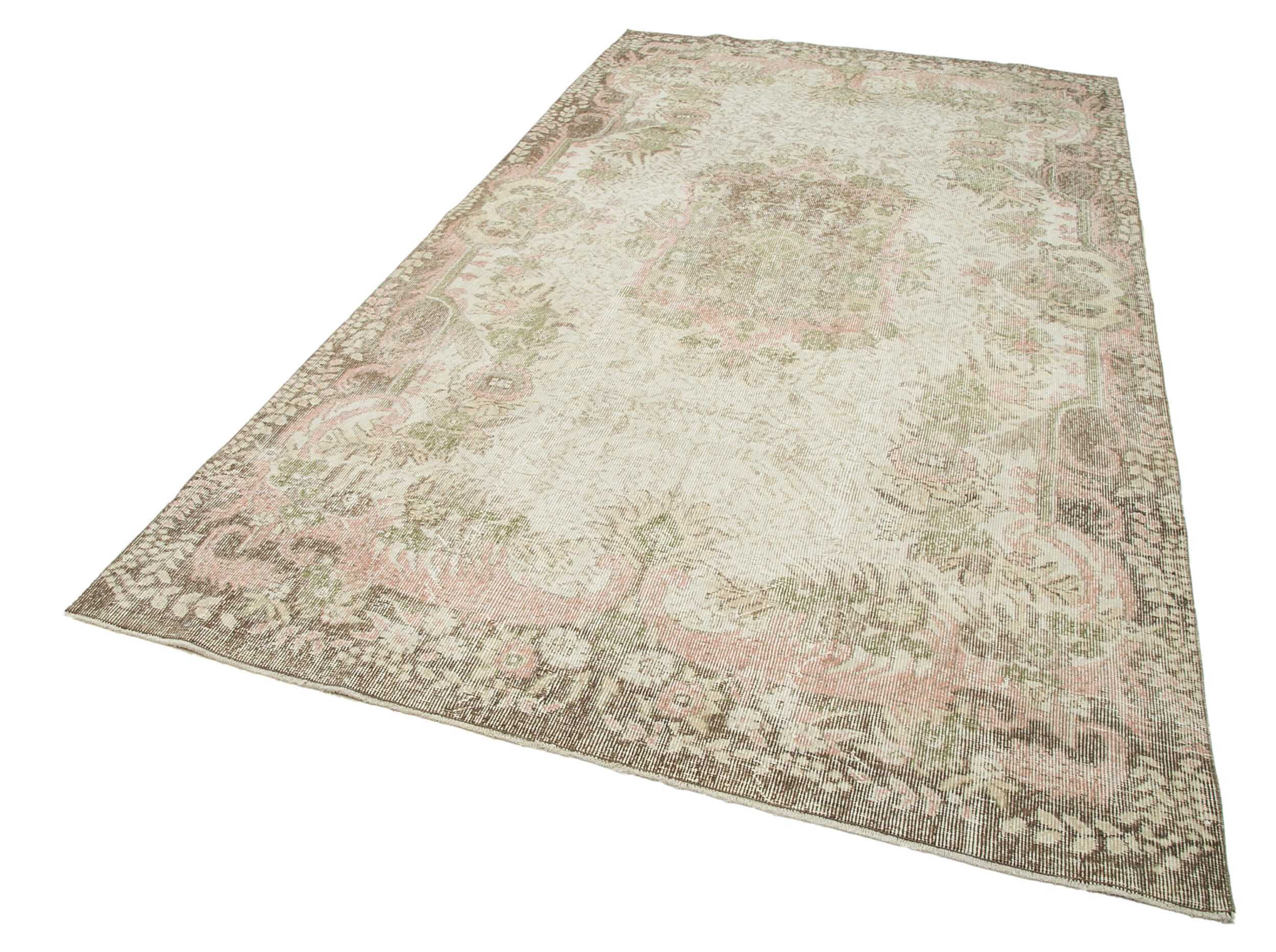 Hand-Knotted Antique Turkish Beige Rug 182 cm x 330 cm - 25013