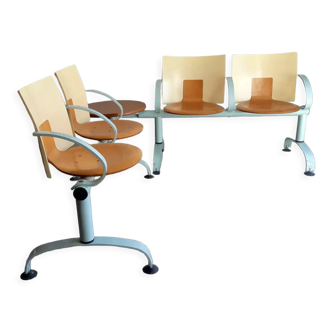 Set of vintage waiting room chairs.