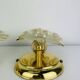 Pair of Hollywood Regency wall lights with glass and gold metal pendants Mathias