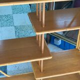 Large rattan standing shelf old
