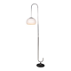 Vintage 20thc italian chrome floor lamp with opaline shade c.1970