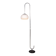 Vintage 20thc italian chrome floor lamp with opaline shade c.1970