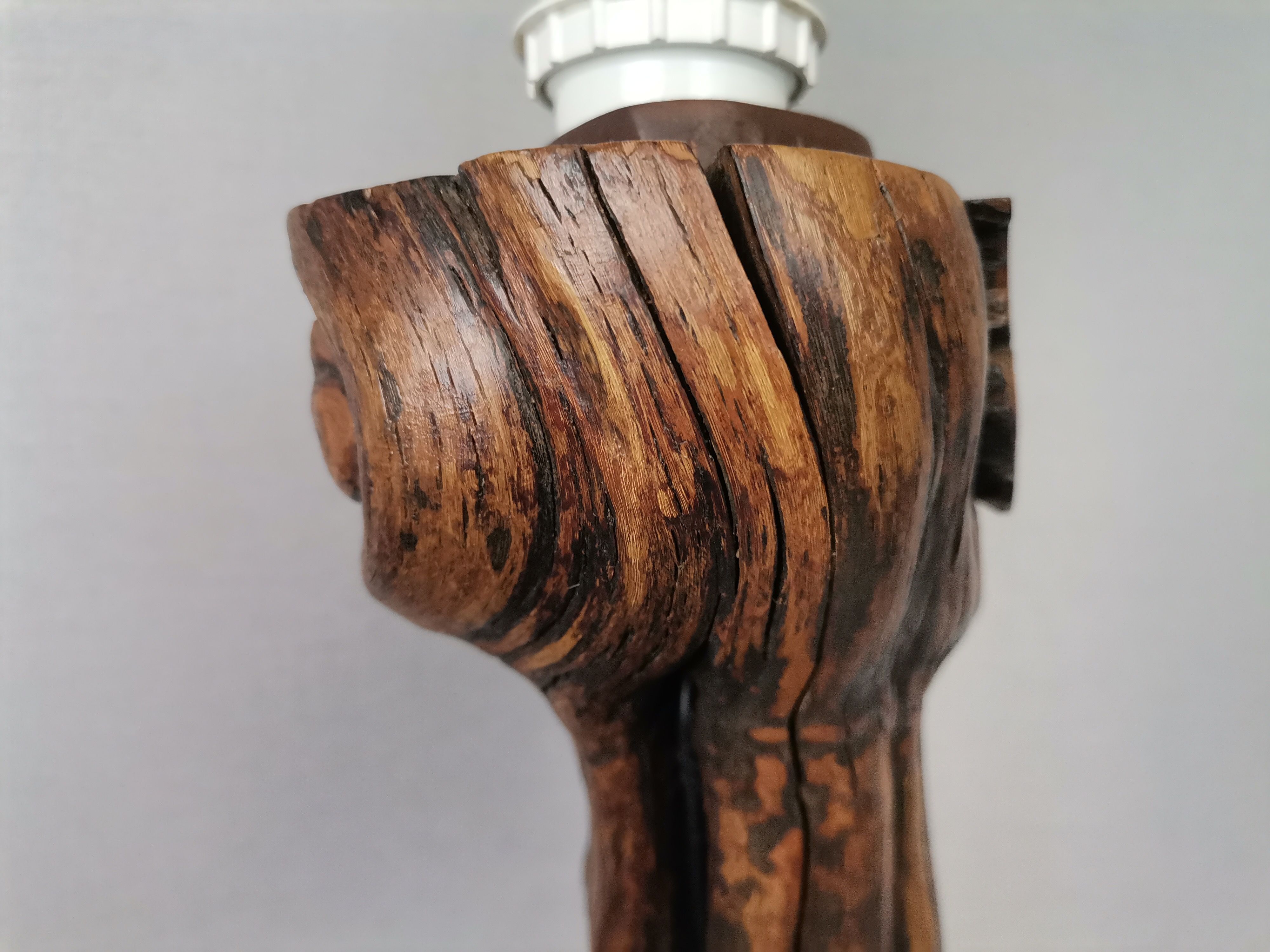 Portuguese handmade vine wood table lamp