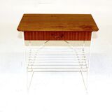 Table de chevet en acajou et en métal, Suède, 1950