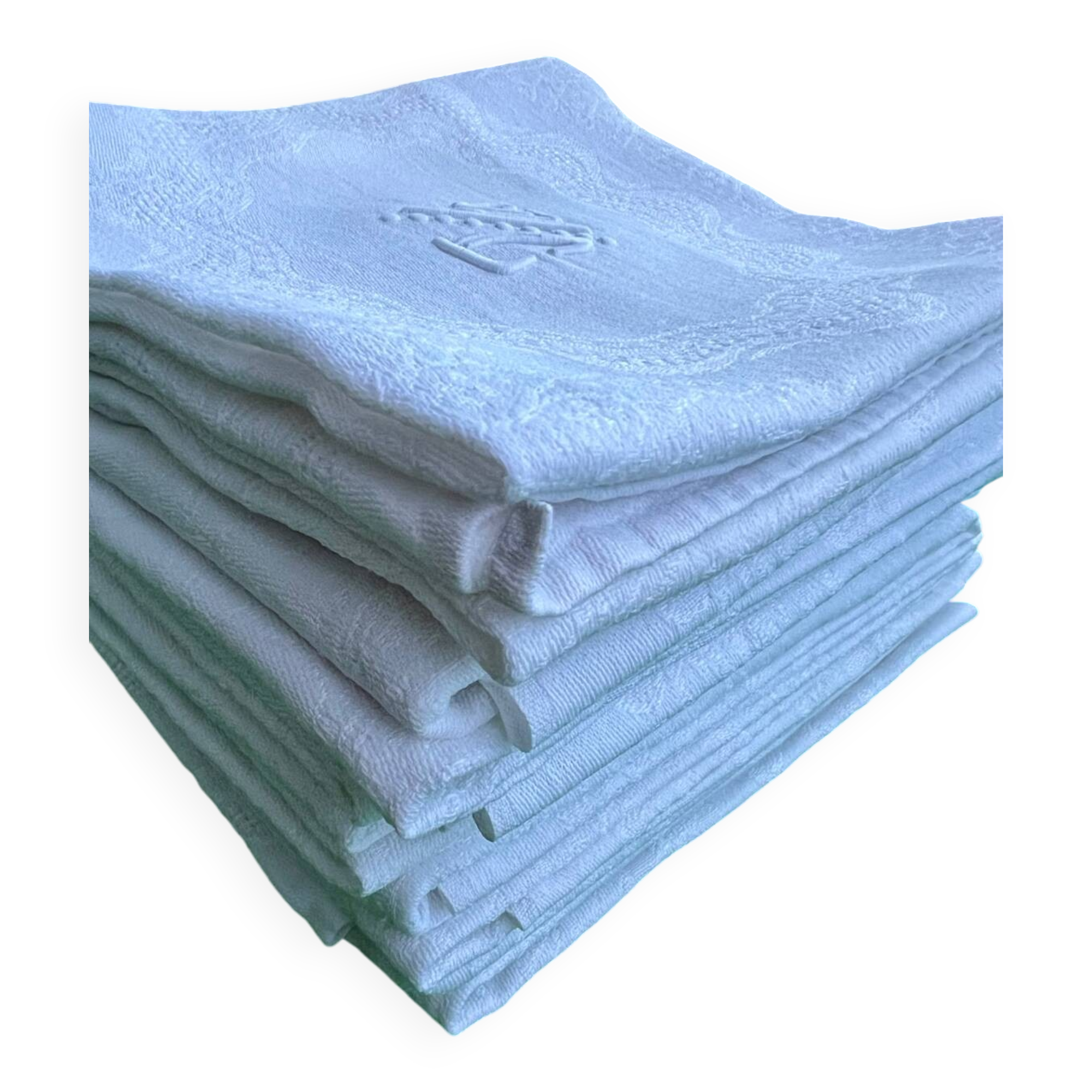 Lot 11 serviettes brodées