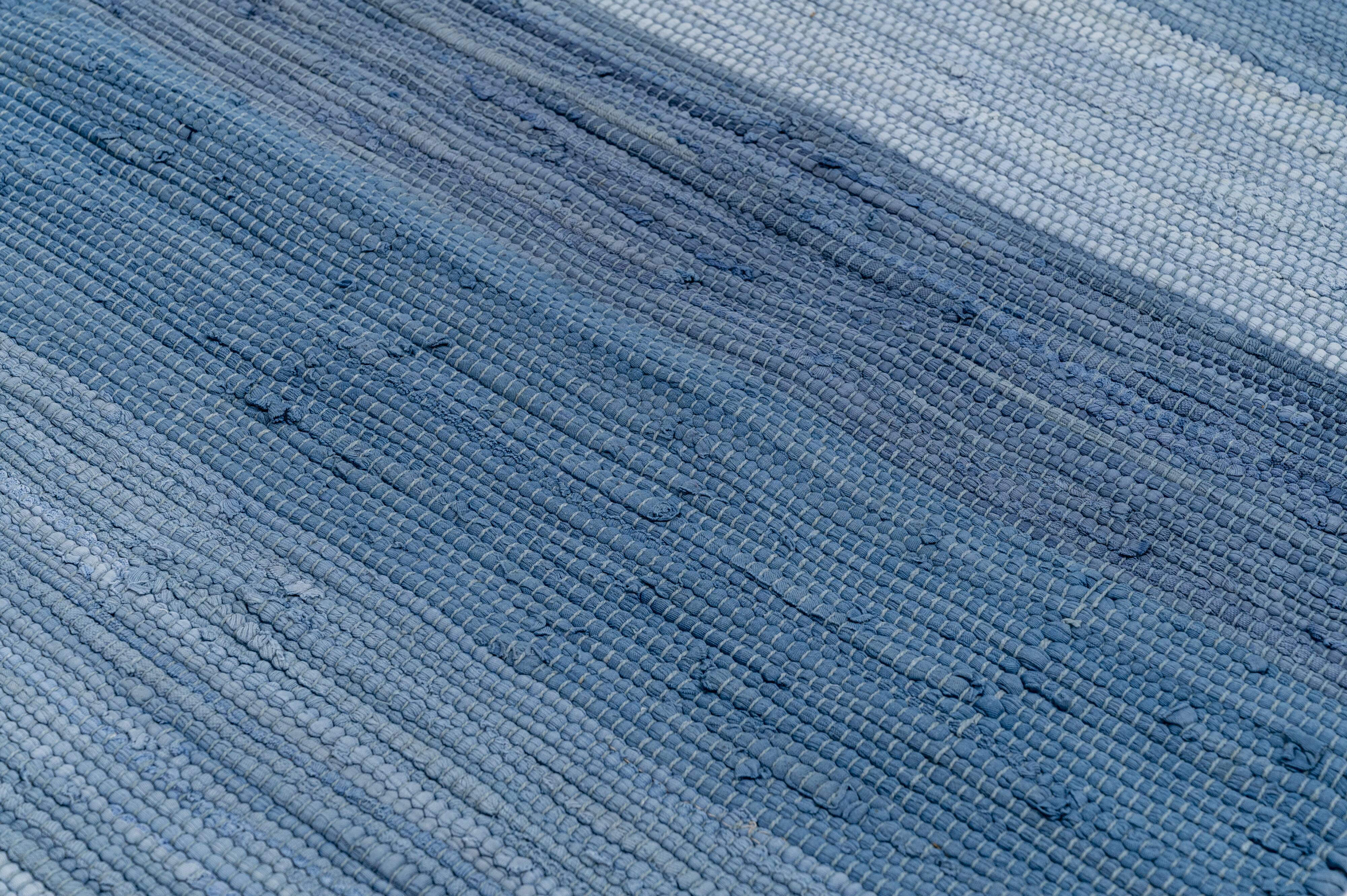 Scandinavian hand woven rag rugs - a pair of gallery rugs.