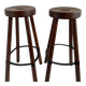 Paire de tabourets en bois massif