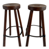 Pair of solid wood stools