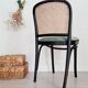 Chaises bistrot bois courbé noir, cannage et velours