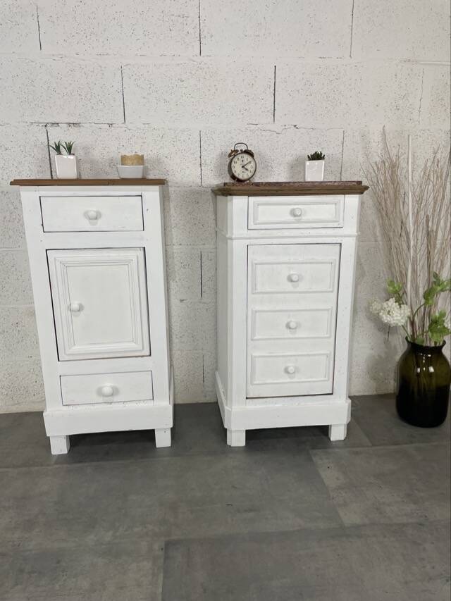 Pair of old bedside tables
