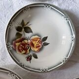 6 hollow plates in vintage earthenware by Digoin Sarreguemines - models Odile and Adèle