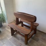 Brutalist wooden bench from the 60s
